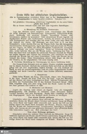 Erste Hilfe bei plötzlichen Unglücksfällen