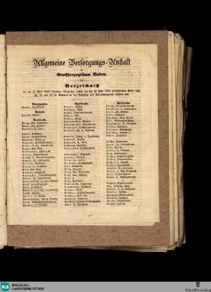 Karlsruher Tagblatt, Allgemeine Versorgungs-Anstalt