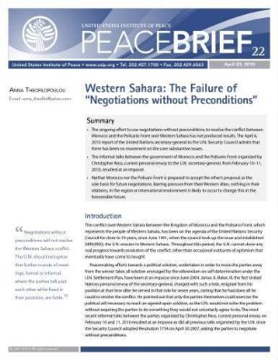 Western Sahara : the failure of "negotiations without preconditions"