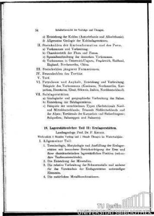 18. Lagerstättenlehre Teil II: Erzlagerstätten