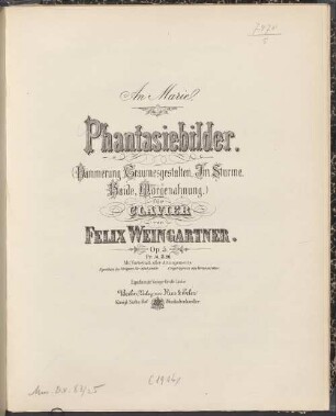Phantasiebilder : für Clavier : op. 5