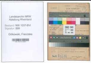 Entnazifizierung Franziska Orlikowski , geb. 11.03.1899 (Textilhaendlerin)