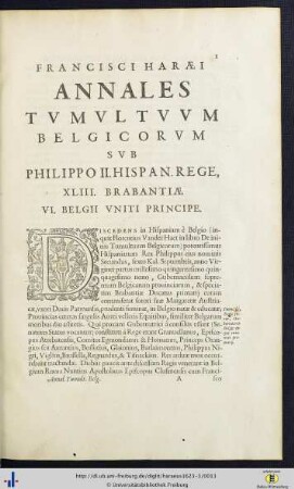 Annales Tumultuum Belgicorum Sub Philippo II. Hispan. Rege.