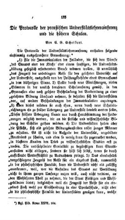 Die Protokolle der preußischen Universitätslehrerconferenz und die höhern Schulen