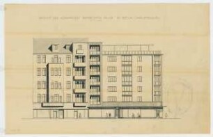 Wohn- und Geschäftshaus Bismarckstraße 38, Richard-Wagner Straße 1, Berlin-Charlottenburg: Ansicht Bismarckstraße 38 und 39 1:100