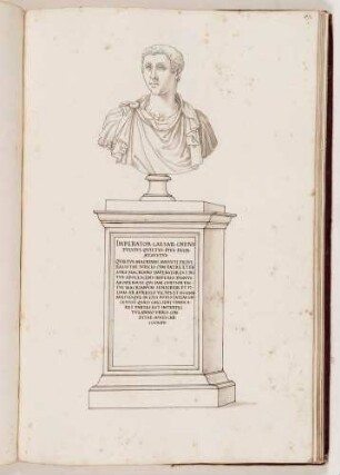 Bildnisbüste des römischen Kaisers Quietus, in: Series continuata omnium Imperatorum [...], Bd. 1, Bl. 67
