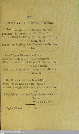 CXXXVI. Die frühen Gräber
