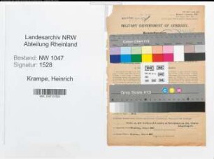 Entnazifizierung Heinrich Krampe , geb. 21.06.1898 (Kaufmann)