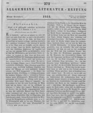 Ozanam, A. F.: Dante et la Philosophie Catholique au treizième siècle. Paris: Périsse 1839 (Fortsetzung von Nr. 271)
