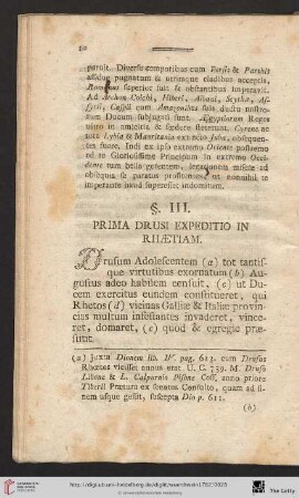 § III. Prima drusi expeditio in Rhӕtiam