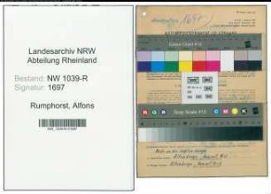Entnazifizierung Alfons Rumphorst , geb. 18.07.1892 ()
