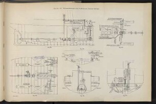 Fig. 335-340. Einbauzeichnungen einer 75 PS Deutzer Dieselmotoranlage.