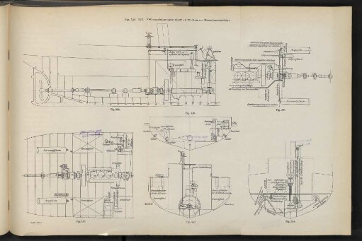 Fig. 335-340. Einbauzeichnungen einer 75 PS Deutzer Dieselmotoranlage.