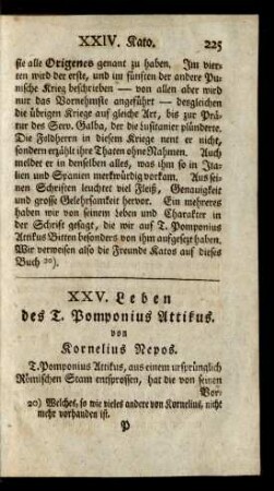 XXV. Leben des T. Pomponius Attikus von Kornelius Nepos