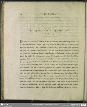 II. Bruchstücke zur Kriegsgeschichte. Fortsetzung