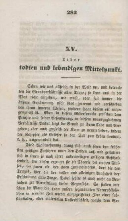 282-291 Ueber todten und lebendigen Mittelpunkt