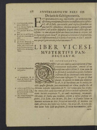 Liber vicesimustertius Pandectarum. De sponsalibus.