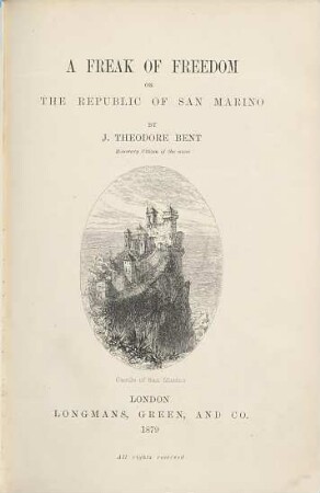 A freak of freedom or the republic of San Marino
