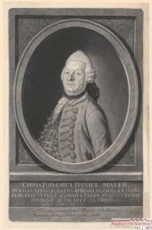 Christoph Daniel Mayer, tätig beim Pflegamt Altdorf und bei der Universität; geb. 17. März 1719