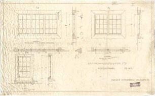 Littmann, Max; Bocksberg; Hofgut, Remisenbau - Fenster DG (Grundrisse, Ansichten, Schnitte,Details)