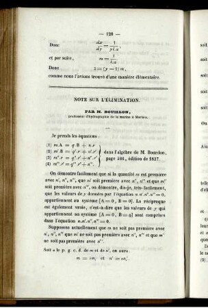 Note sur l´élimination.