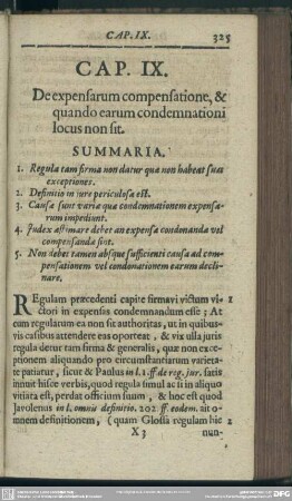 Cap. IX. De expensarum compensatione, & quando earum condemnationi locus non sit