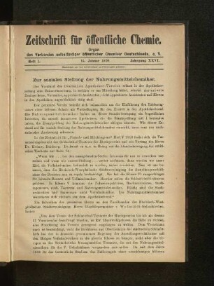 Zur sozialen Stellung der Nahrungsmittelchemiker.