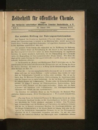 Zur sozialen Stellung der Nahrungsmittelchemiker.
