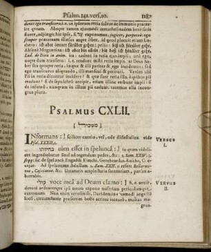 Psalmus CXLII.