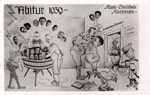 Postkartenalbum mit Motiven von Karlsruhe. "Abitur 1939. Kant-Oberschule Karlsruhe"