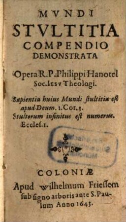 Mvndi Stvltitia Compendio Demonstrata