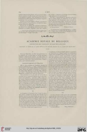 12: Académie Royale de Belqique, [3] : exposition de tableaux de maîtres anciens