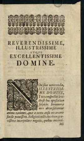 a3r-a4v, Reverendissime, Illustrissime atque Excellentissime Domine