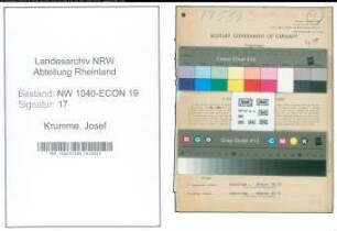 Entnazifizierung Josef Krumme , geb. 17.05.1902 (Wassermeister)
