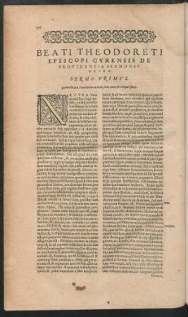 Beati Theodoreti Episcopi Cyrensis De Providentia Sermones Decem.