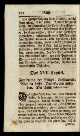 Das XVII. Capitel. Fortsetzung der Kriegs-Lustbarkeit ...