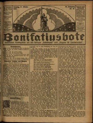 Ausgabe vom Sonntag, den 15. Oktober 1922.