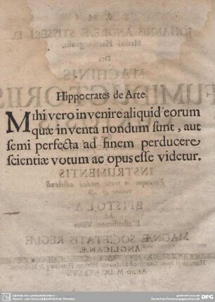 Hippocrates de Arte.
