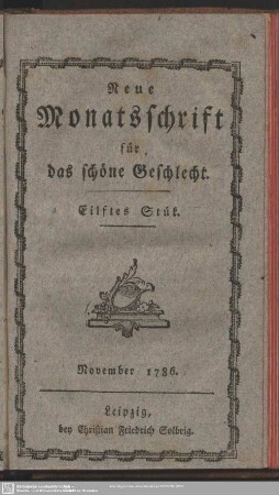 Eilftes Stük. November 1786