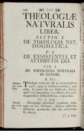 Theologiae Naturalis Liber.