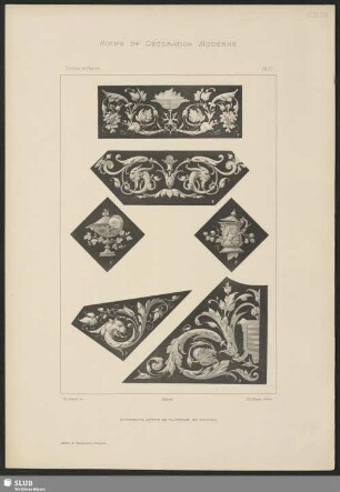 Differents motifs de plafonds, en camaieu