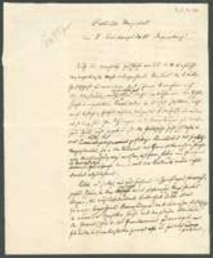 Brief von August Emanuel Fürnrohr an Regensburg