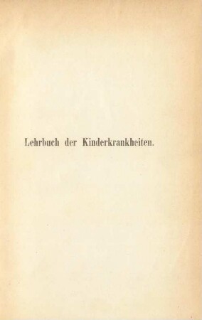 Lehrbuch der Kinderkrankheiten