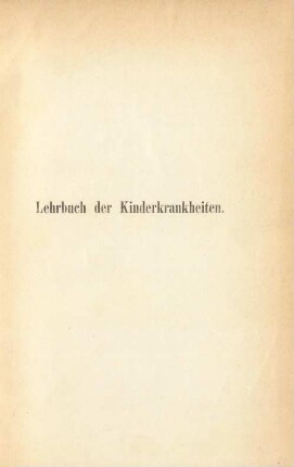 Lehrbuch der Kinderkrankheiten