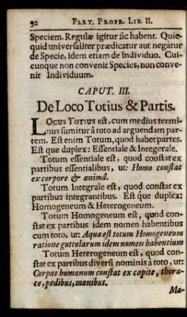 Caput. III. De Loco Totius & Partis.