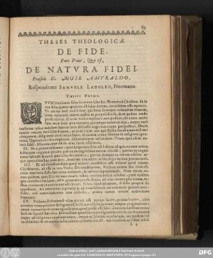 Theses Theologicae De Fide. ... Praeside D. Mose Amyraldo, Respondente Samuele Langleo, Normano.