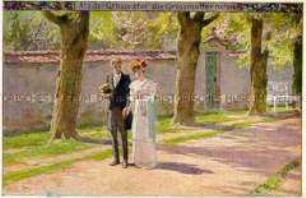 Postkarte mit Volkslied-Illustration