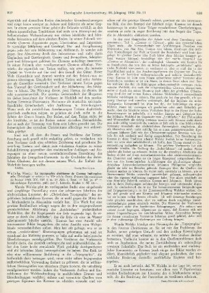837-838 [Rezension] Wolska-Conus, Wanda, La topographie chrétienne de Cosmas Indicopleustès