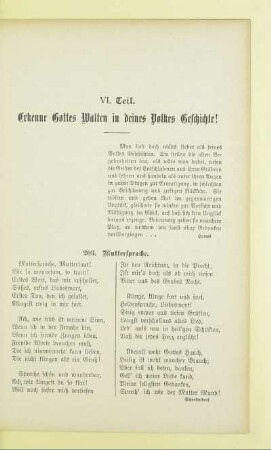 VI. Teil. Erkenne Gottes Walten in deines Volkes Geschichte!