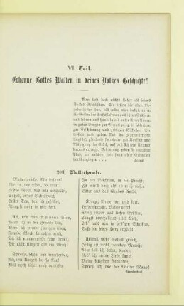 VI. Teil. Erkenne Gottes Walten in deines Volkes Geschichte!